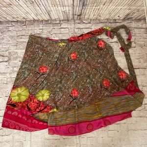 NWOT Iris impressions multiple colors Floral wrap Skirt